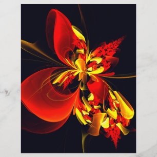 Rood Geel Bloemen Modern Abstract Kunstpatroon #10 Flyer