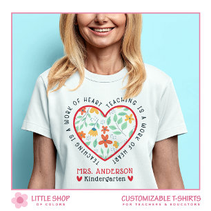 Rood Geel Bloemig Onderwijs is een Werk van Hart T-shirt