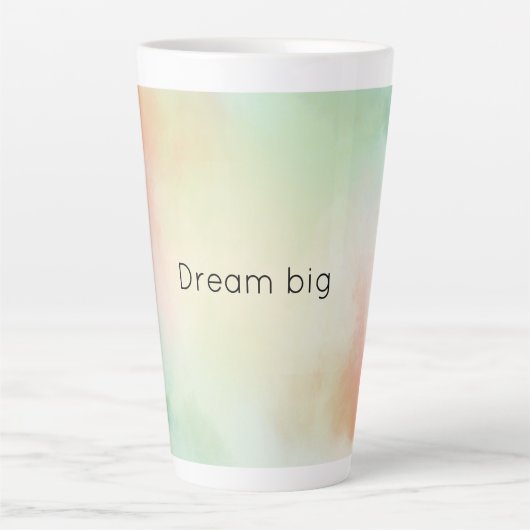 Rood Geel Blush Tie Dye Latte Mok (Voorkant)