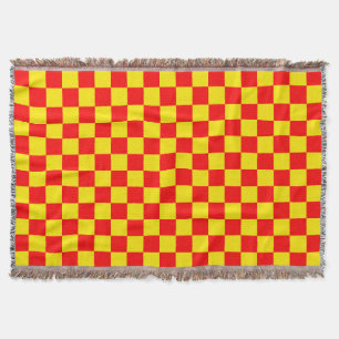 Rood Geel Check Checkered Pattern Design Deken
