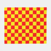 Rood Geel Check Checkered Pattern Design Fleece Deken (Voorkant (Horizontaal))