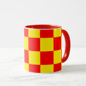 Rood Geel Check Checkered Pattern Design Mok (Voorkant rechts)