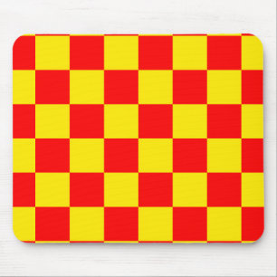 Rood Geel Check Checkered Pattern Design Muismat