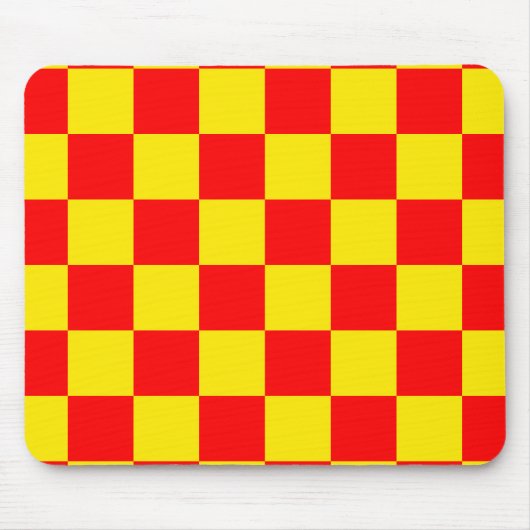 Rood Geel Check Checkered Pattern Design Muismat (Voorkant)