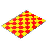 Rood Geel Check Checkered Pattern Design Notitieboek (Linkerzijde)