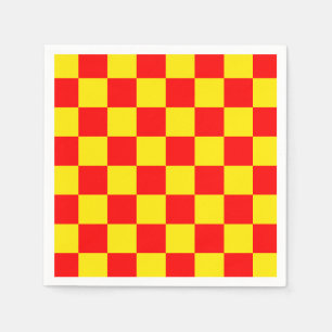 Rood Geel Check Checkered Pattern Design Servet