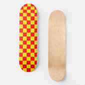 Rood Geel Check Checkered Pattern Design Skateboard (Voorkant)