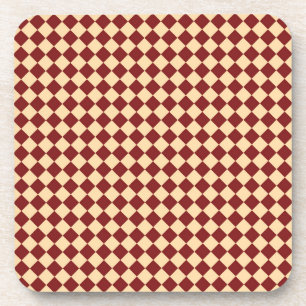 Rood Geel Checker Diamant Patroon Bier Onderzetter