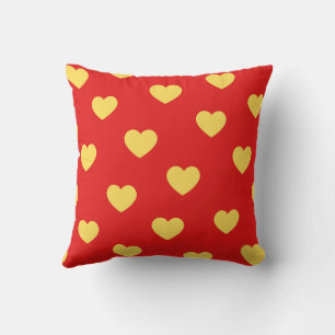 Rood Geel Cozy Shine Modern Romantisch Chic Hart  Kussen