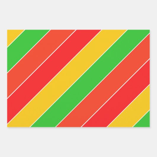 Rood, geel en limoengroen inpakpapier vel (Voorkant)