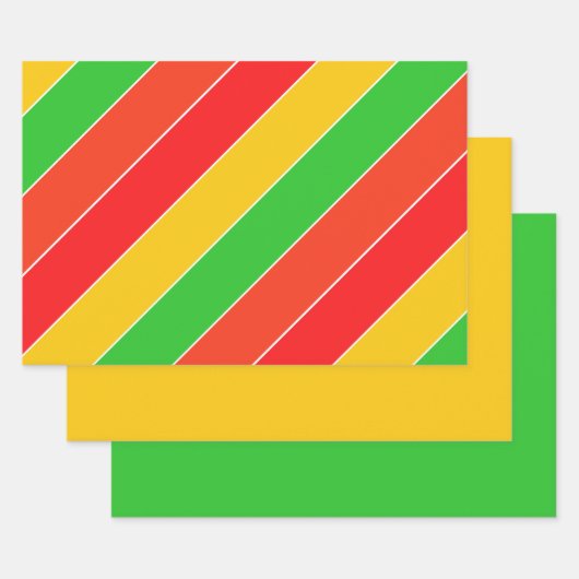 Rood, geel en limoengroen inpakpapier vel (Set)