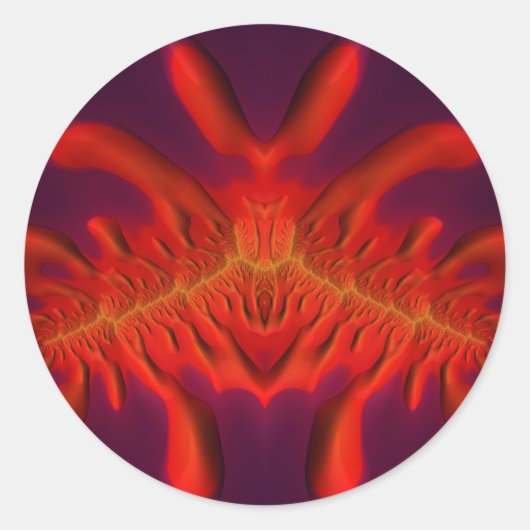 Rood, geel en Paarse ~ Classic Round Sticker (Voorkant)