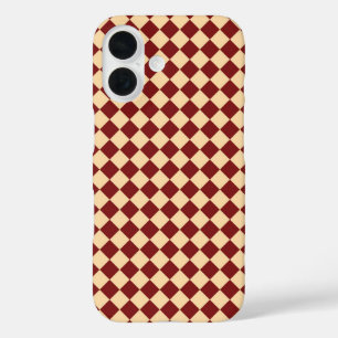 Rood Geel Geruit Diamant Patroon iPhone 16 Hoesje