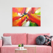 Rood Geel Groen Abstract Expressionisme Canvas Afdruk (Insitu (Woonkamer))