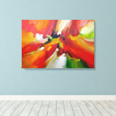 Rood Geel Groen Abstract Expressionisme Canvas Afdruk (Insitu (Houten vloer))