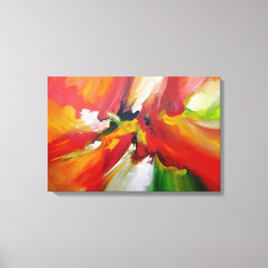 Rood Geel Groen Abstract Expressionisme Canvas Afdruk (Voorkant)