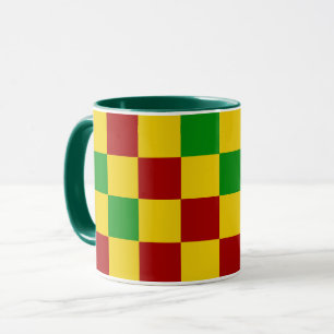 Rood Geel Groen Geruit Patroonontwerp Mok