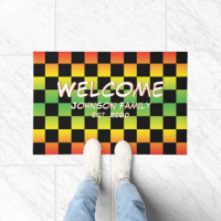 Rood Geel Groen Rasta Ombre Checkerboard Welkom