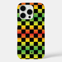 Rood geel groen Rasta ombre geruit monogram