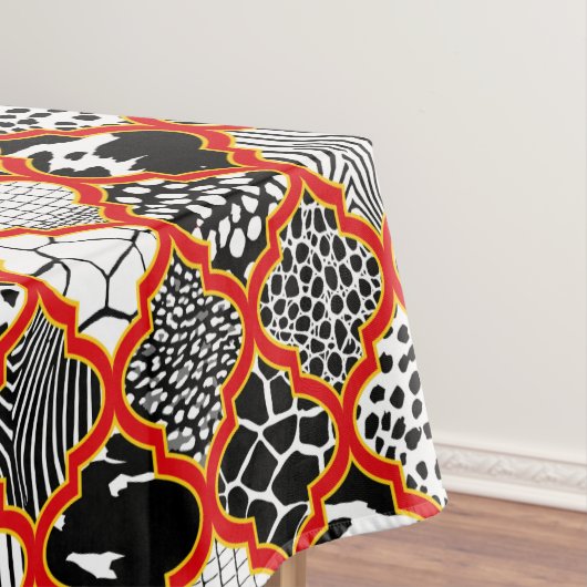 Rood Geel Hollywood Regency Tafelkleed (Voorbeeld)