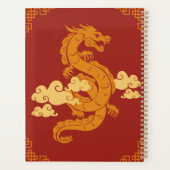 Rood Geel Illustratief Chinees Nieuwjaar Dragon Planner (Achterkant)
