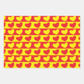 Rood Geel Liefdeshart Inpakpapier Vel (Voorkant 3)