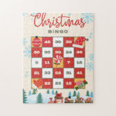 Rood Geel Moderne Kerstmis Bingo Jigsaw Puzzel (Verticaal)