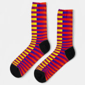 Rood Geel Oranje Blauw Gestreept Patroon Sokken (Links)