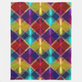 Rood Geel Paarse Glitter Plaid Design Fleece Deken (Voorkant)