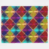 Rood Geel Paarse Glitter Plaid Design Fleece Deken (Voorkant (Horizontaal))
