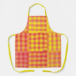 Rood Geel Patchwork Patroon Schort