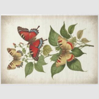  rood geel primitieve vlinders ontkoppeling tissuepapier