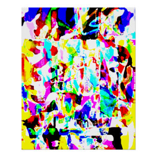 Rood Geel Roze Aqua Paint Splashes Art Design Perfect Poster