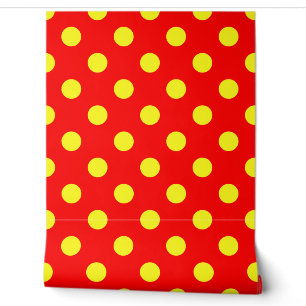 Rood Geel Stippen Ontwerp Behang