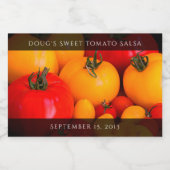 Rood geel tomaten Voedingswaren Voedselcontainer Etiket (Enkel label)