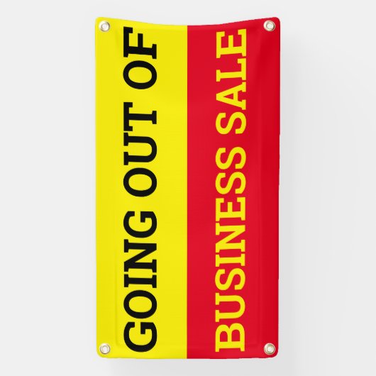 Rood geel uit de handel spandoek (Verticaal)