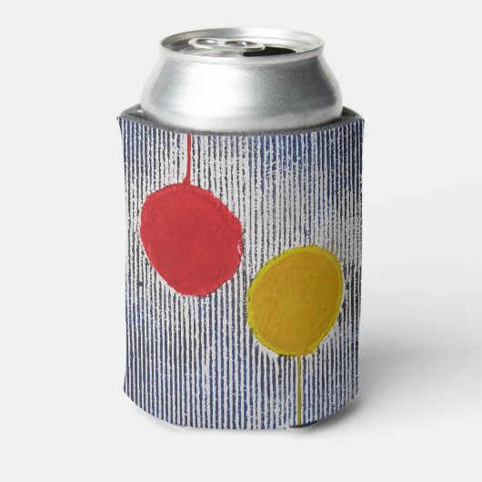 Rood Geel Zonnevlek Polka Dot Abstract Blikjeskoeler (Blikje Achterkant)