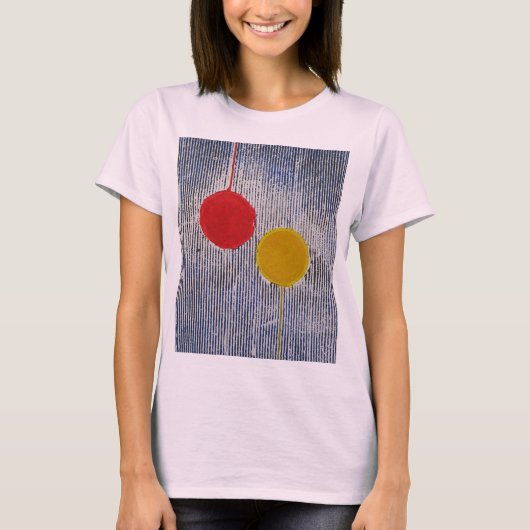 Rood Geel Zonnevlek Polka Dots Abstract T-shirt (Voorkant)