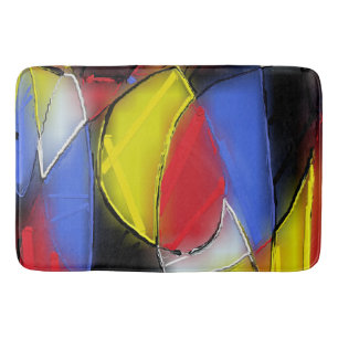 Rood, geel, zwart en blauw badmat