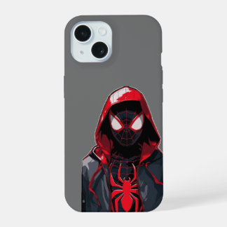 Rood gehulde held geïnspireerde telefoonhoes iPhone 15 hoesje