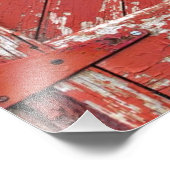 Rood gekleurde houten scheurdeur foto afdruk (Hoek)