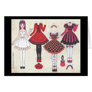Rood gelaatspapier Doll Blank Card