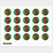 Rood geld ronde sticker (Vel)