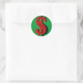 Rood geld ronde sticker (Tas)
