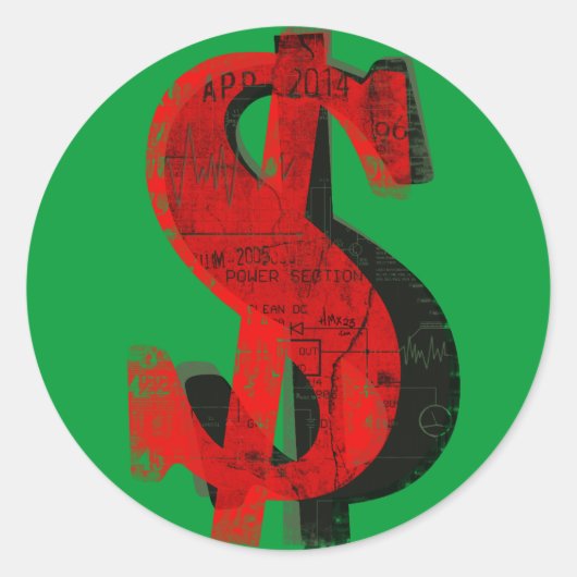 Rood geld ronde sticker (Voorkant)