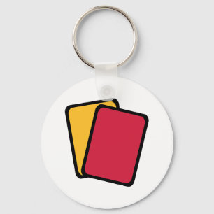 Rood gele kaart sleutelhanger