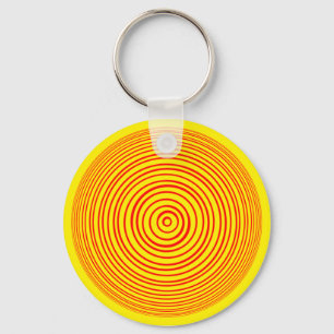 Rood-gele optische illusie sleutelhanger