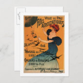 Rood-geleide vrouw wacht op Poster vogels op ballo Briefkaart (Voorkant / Achterkant)