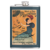 Rood-geleide vrouw wacht op Poster vogels op ballo Heupfles (Voorkant)