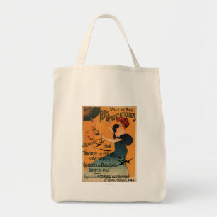 Rood-geleide vrouw wacht op Poster vogels op ballo Tote Bag